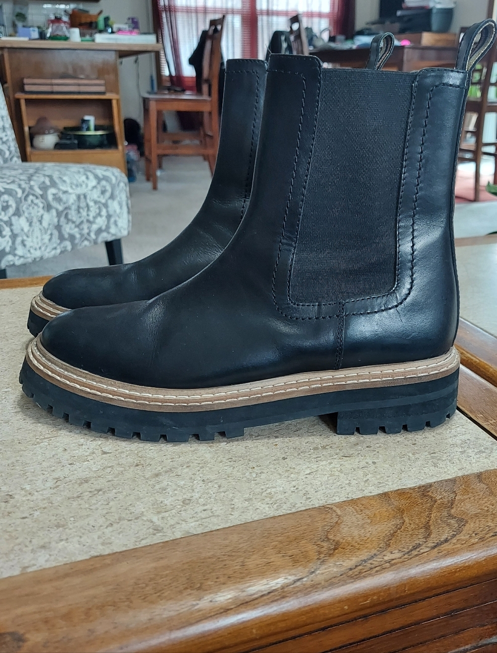 Boden Women's Black Leather Chelsea Boots Size 40